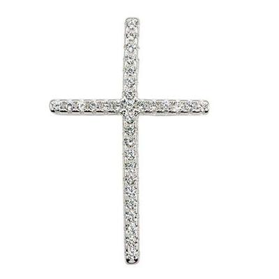 Pingente Crucifixo Palito Cravejado Prata 925 - 1,8cm