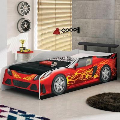 Cama Quarto Carro Sport Car Infantil Preto/branco