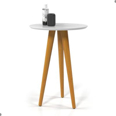 Mesa Para Sala Oval Lateral Tianjin Branco