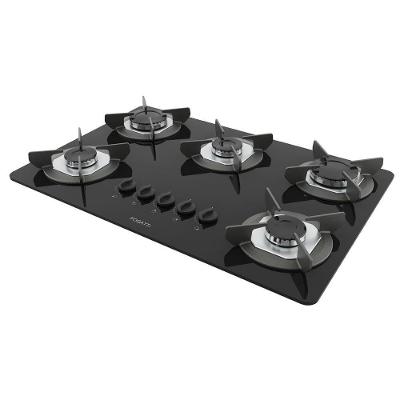 Cooktop Fogatti Safe Ferro Fundido 5 Bocas à Gás Preto Bivolt
