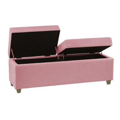 Recamier Bau Paris 1,60m Corino Rosa Bebe - Clique Decorações