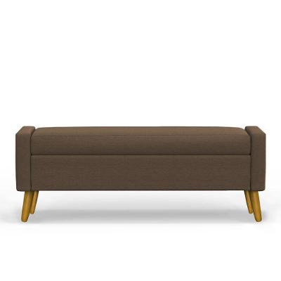 Recamier Bau Londres 1,60m Suede Marrom - Clique Decor