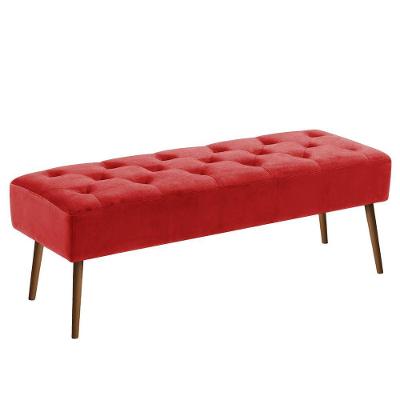 Banco Estofado Rubi 1,20m Suede Vermelho - Clique Decorações