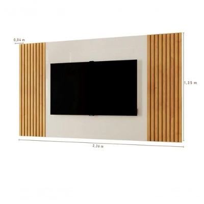Painel Para Tv Até 65 Polegadas Ripado 2,36 Cm Piazza Naturalle/off White - Mavaular