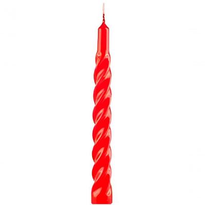 Kit 6 Vela Espiral Decoração Natalina Vermelha Torcida 20cm