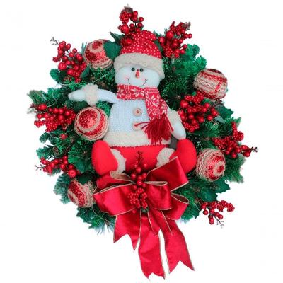 Guirlanda Natalina Boneco De Neve Decoração Leds Luzes 60cm