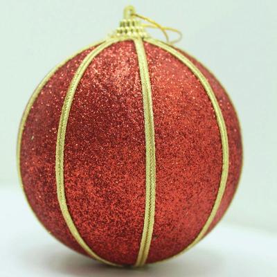 Kit 4 Bolas Vermelho Glitter árvore De Natal Artesanal 10cm