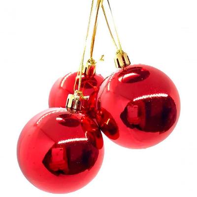 Kit 16 Bola Decoração De Natal Vermelha árvore De Natal 60mm