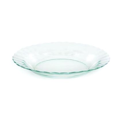 Kit Jogo Pratos Fundo Sopa Transparente 2 Peças 22,4cm