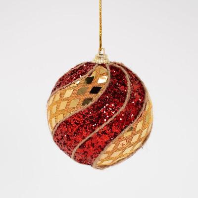 Kit 3 Enfeite Bolas Natalina árvore Natal Artesanal Vermelho
