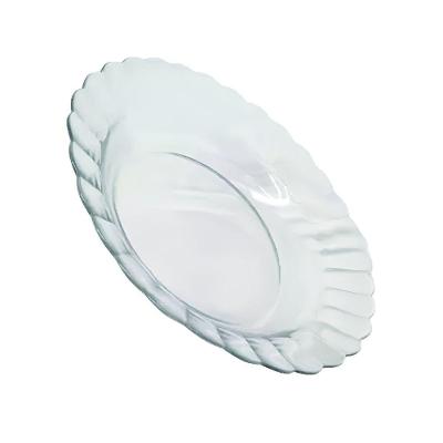 Kit Jogo Pratos Fundo Sopa Transparente 12 Peças 22,4cm
