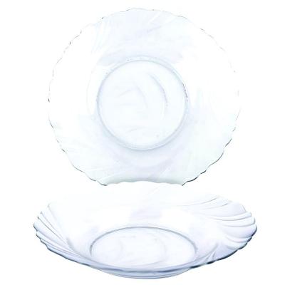 Kit Jogo Pratos Fundo Sopa Transparente 6 Peças 22,5cm