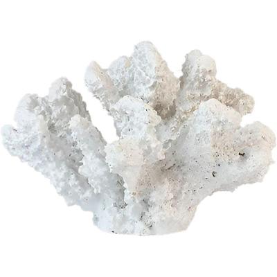 Escultura Decorativa Aquário Coral Artificial Resina Branco