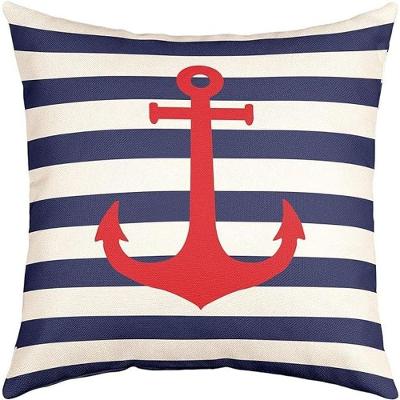 Capa Almofada Vermelha âncora Navegação Marítima 50x50cm