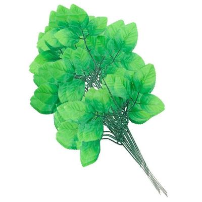 84 Ramos Decoração Arranjo Folhas De Rosa Artificial Planta Plástico 5 Galhos Cada 47cm.