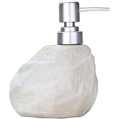 Saboneteira Líquida Lavabo Textura Obsidiana Branco Cerâmica