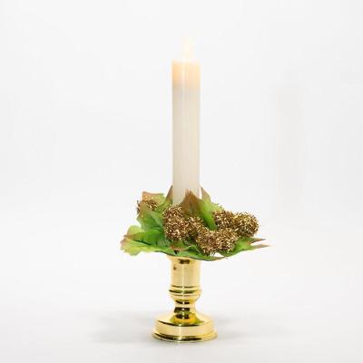 Castiçal Decorado 2pçs Elétricas Mini Bolas Natal 25cm