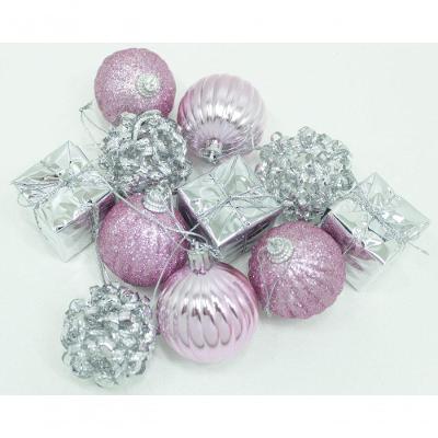 Kit 33 Peças Enfeite Tubo Natalino árvore De Natal Rosa 5cm