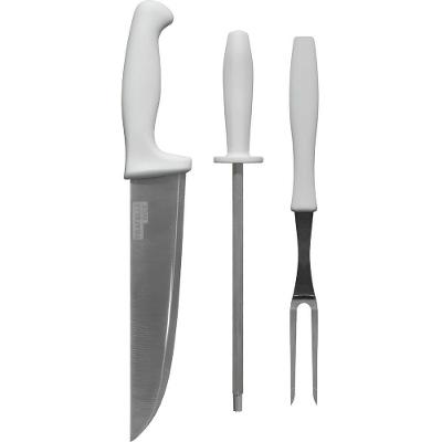 Kit Jogo De Faca Inox Para Churrasco Profissional 3 Peças