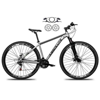 Bicicleta Aro 29 Absolute Nero 5 Alumínio 21v Freio A Disco Hidráulico Garfo Suspensão - Cinza Tam.15