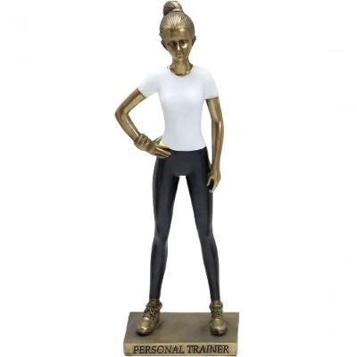 Estatueta Profissão Personal Trainer Resina Escultura 25cm