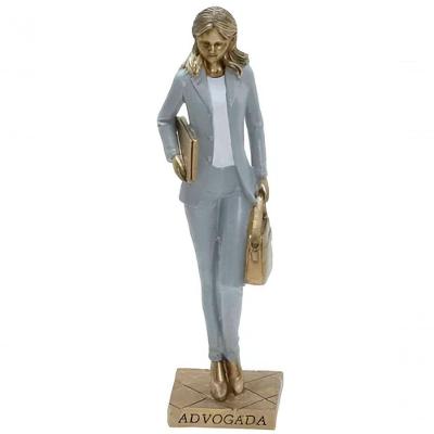 Estatueta Profissão Advogada Escultura Resina Enfeite 23cm