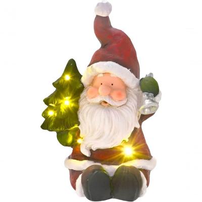 Estatueta Natalina Papai Noel Sino árvore Leds Luzes 39cm
