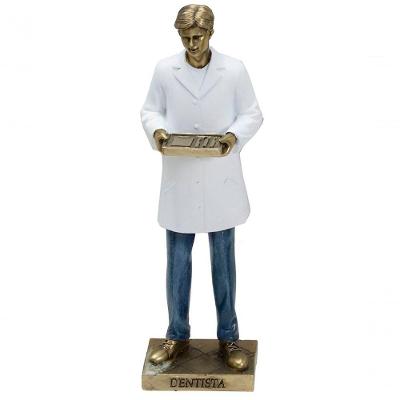 Estatueta Decoração Odontólogo Dentista Enfeite Resina 25cm