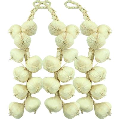 Kit 6 Tranças De Alho Artesanal Decoração Artificial 42cm