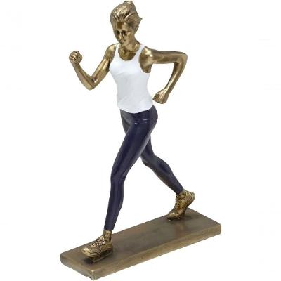 Escultura Decorativa Atleta Atletismo Estatueta Resina 25cm