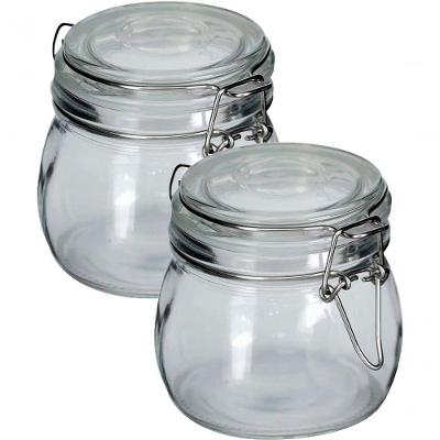 Kit 8 Potes De Vidro Tampa Hermético Vedação Conserva 500ml