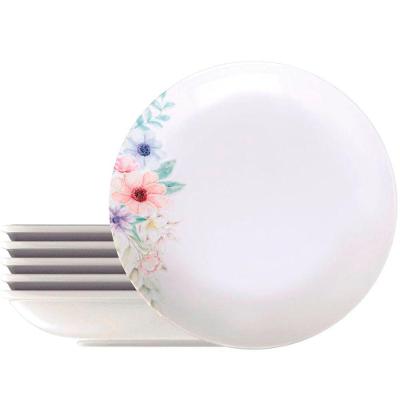 Kit Jogo De Pratos Fundo Sopa 6pçs 6 Pessoas Floratta 22cm