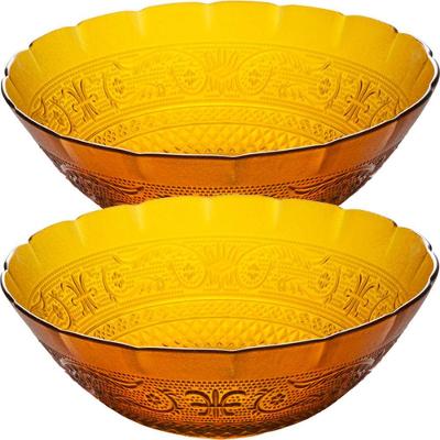 Kit 2 Tigela Sobremesa Bowl Pequena âmber Em Vidro De 650ml