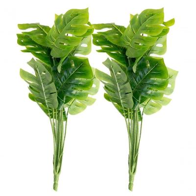 Kit 4 Ramo Planta Artificial Decoração Costela De Adão 43cm