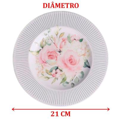 Jogo Pratos Sobremesa Lanche 2peças 2 Pessoas Ornatta 21cm