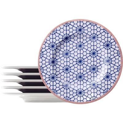 Jogo Pratos Sobremesa Lanche 4pçs 4 Pessoas Abstratta 21cm