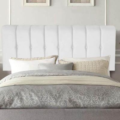Painel Estofada Kiara 140cm Casal Box Quarto Corino Branco - Gat Magazine