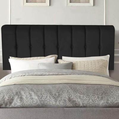 Painel Estofada Kiara 140cm Casal Box Quarto Suede Preto - Gat Magazine