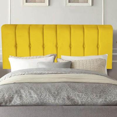 Painel Estofada Kiara 140cm Casal Box Quarto Suede Amarelo - Gat Magazine
