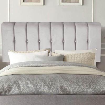 Painel Estofada Kiara 140cm Casal Box Quarto Suede Cinza Claro - Gat Magazine