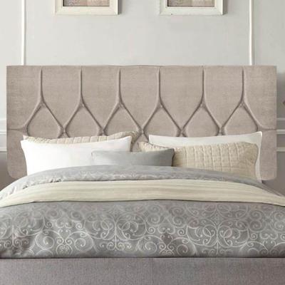 Painel Estofada Istambul Botão Capitonê 140cm Casal Para Cama Box Quarto Suede Bege - Gat Magazine