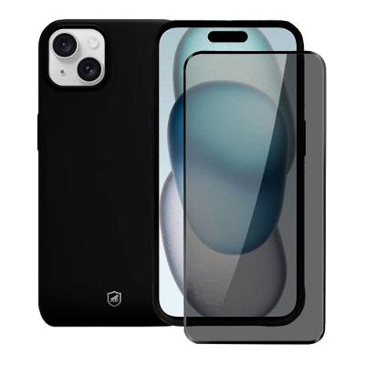 Kit Capa Silicon Cloud E Pelicula Defender Pro Privacidade Para Iphone 15 Plus - Gshield