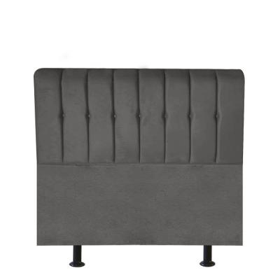 Cabeceira Estofada Kiara 90cm Solteiro Box Quarto Suede Cinza Escuro Grafite - Gat Magazine