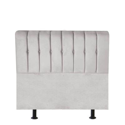 Cabeceira Estofada Kiara 90cm Solteiro Box Quarto Suede Cinza Claro - Gat Magazine