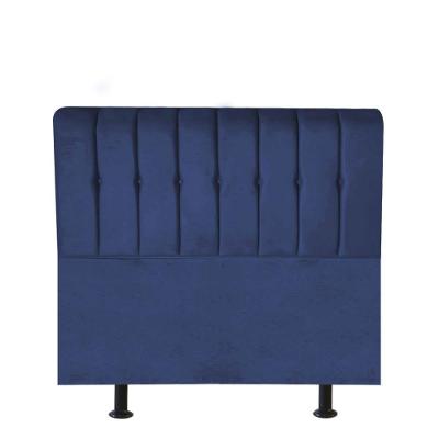 Cabeceira Estofada Kiara 100cm Solteiro Box Quarto Suede Azul Marinho - Gat Magazine