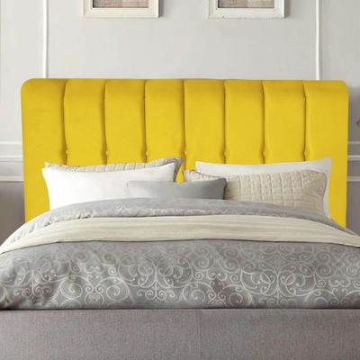 Cabeceira Estofada Kiara 140cm Casal Box Quarto Corino Amarelo - Gat Magazine