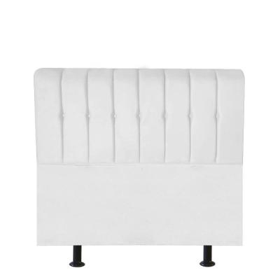 Cabeceira Estofada Kiara 90cm Solteiro Box Quarto Corino Branco - Gat Magazine