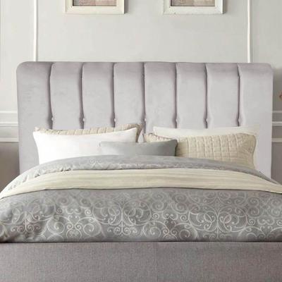 Cabeceira Estofada Kiara 195cm King Size Box Quarto Suede Cinza Claro - Gat Magazine