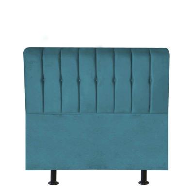 Cabeceira Estofada Kiara 90cm Solteiro Box Quarto Suede Azul Turquesa - Gat Magazine