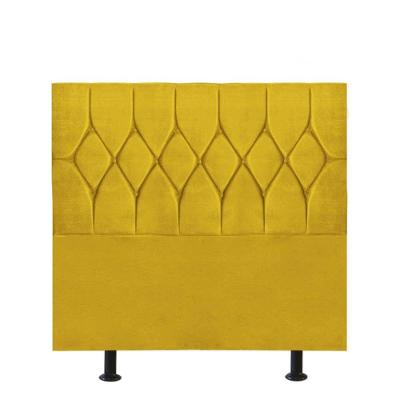Cabeceira Estofada Istambul Capitonê 90cm Solteiro Box Quarto Suede Amarelo - Gat Magazine